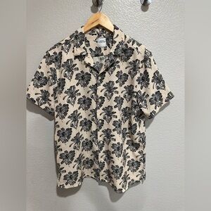 Men's Black Floral Print Shirt
